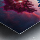 the ethereal beauty of a mystical landscape under the red moonlight Metal print