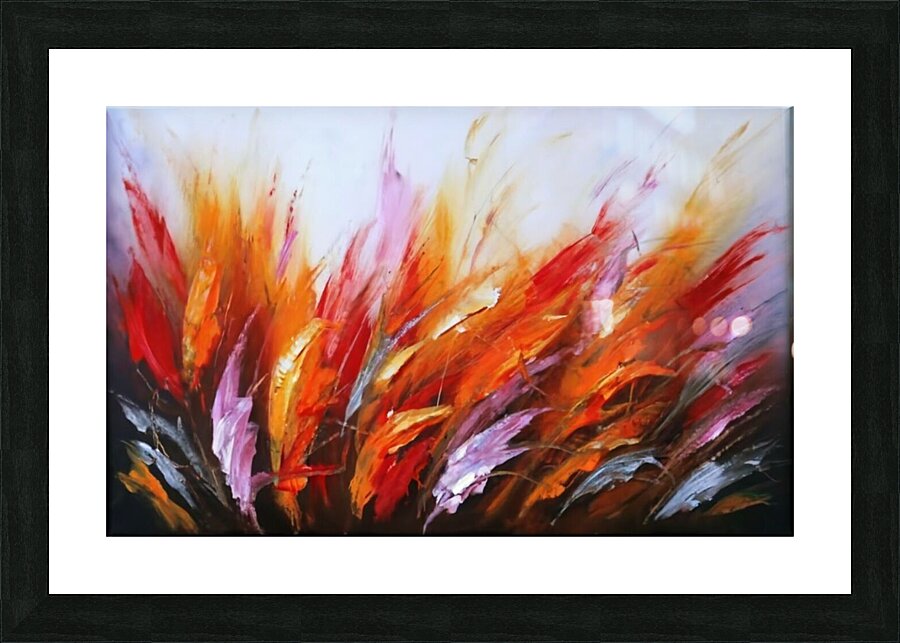 Abstract Feather Oil Painting on Canvas Picture Frame print