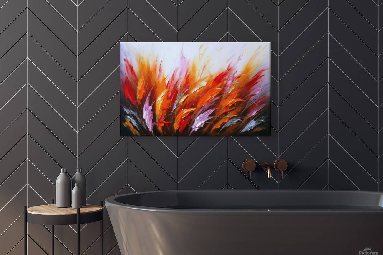 Abstract Feather Oil Painting on Canvas Reproduction
