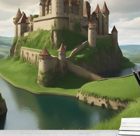 Medieval castle on a cliff by nadir amar