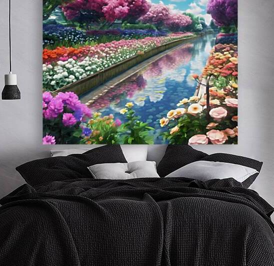 generate an 4k ultra HD anime style image of a beautiful flower garden by nadir amar