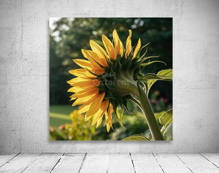a close up photograph of a vibrant sunflower in f Wall Preview