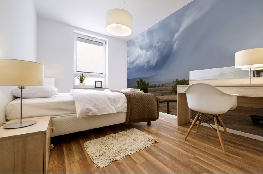 Storm over valley Mural print