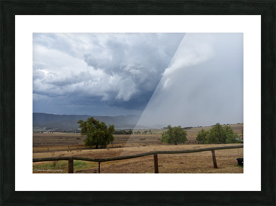 Storm over valley Picture Frame print