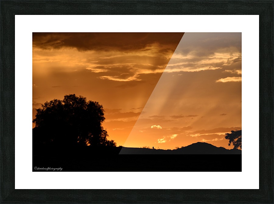 Golden sunset Picture Frame print