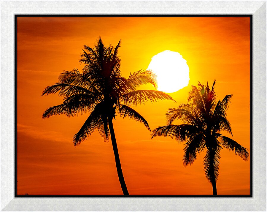 Red Palms Picture Frame print