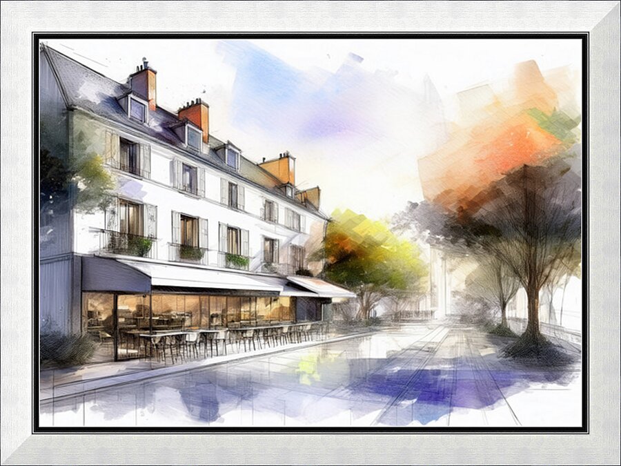 The Cafe  Picture Frame print