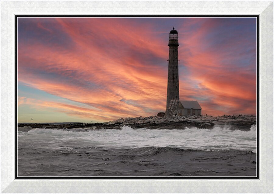 Sunrise Light House Boon island Maine  Picture Frame print