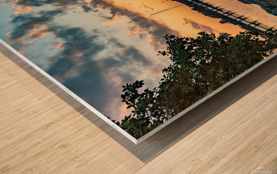 Sunset Bay Wood print