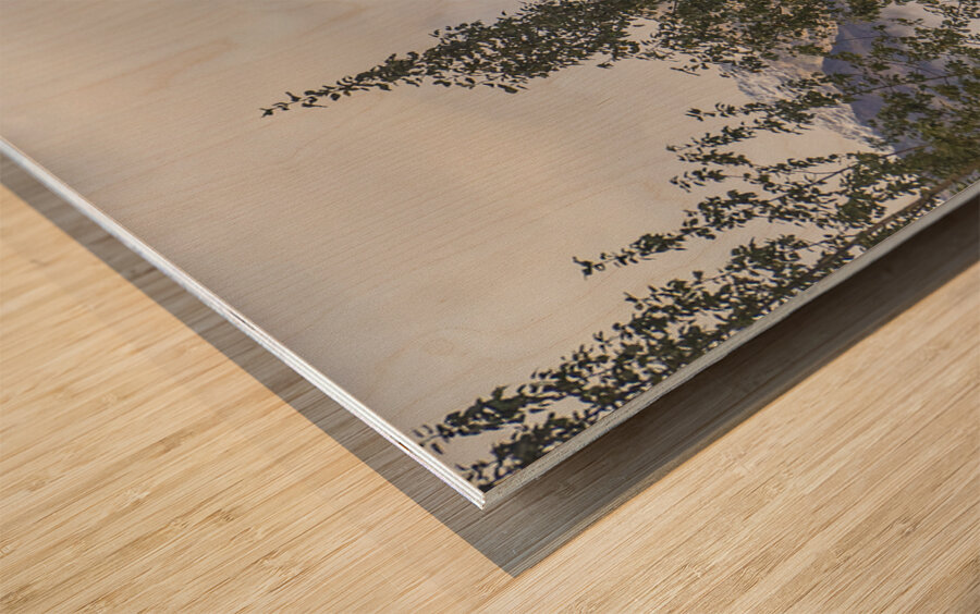 Distant Mountains  Wood print