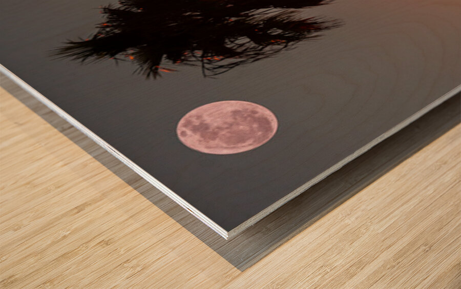 Moon rise  Wood print