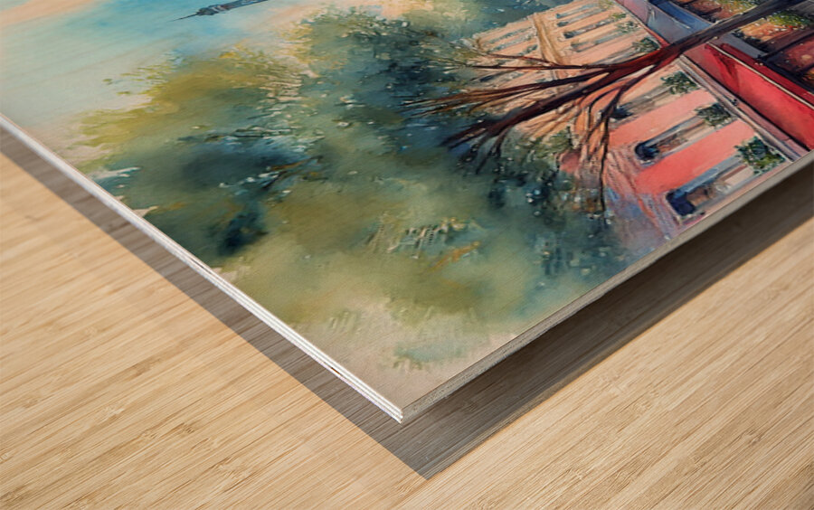 Paris  Reflections  Wood print