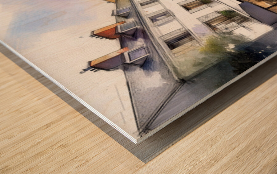 The Cafe  Wood print