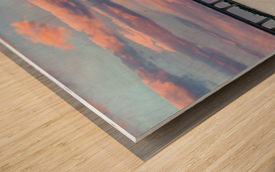 Sunset Bridge  Wood print