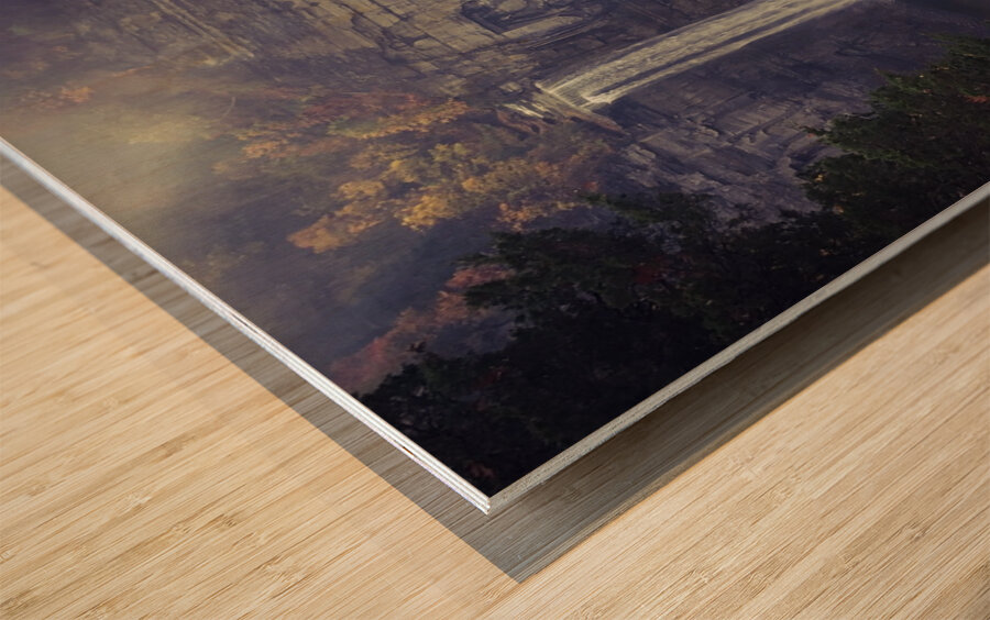 Rainy Day at the Falls Wood print