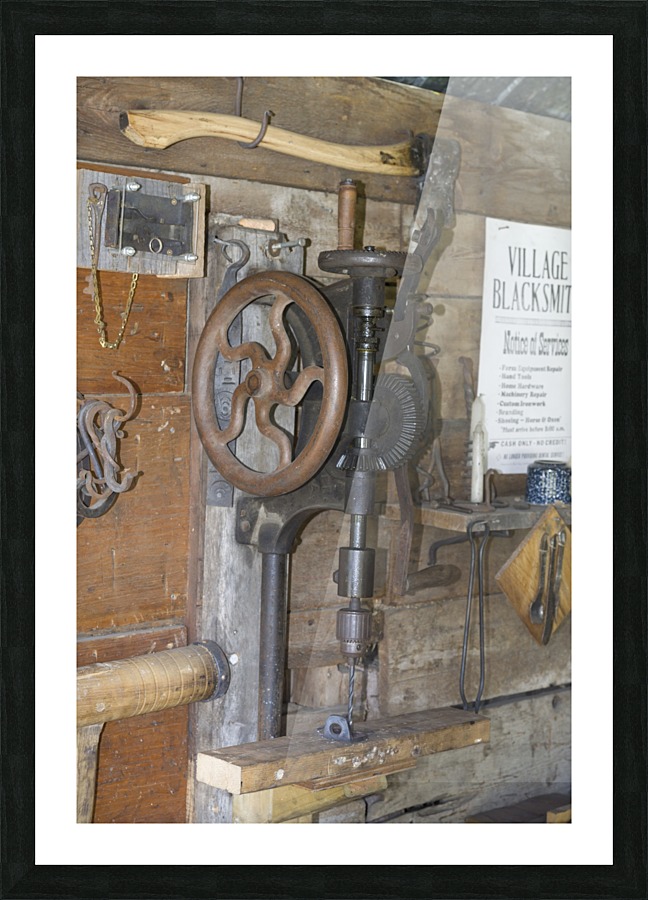 Vintage drillpress Picture Frame print