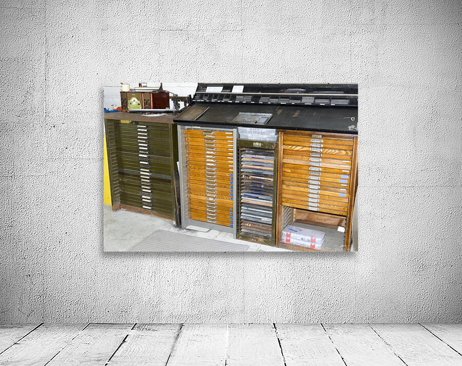 Printing press type storage Wall Preview