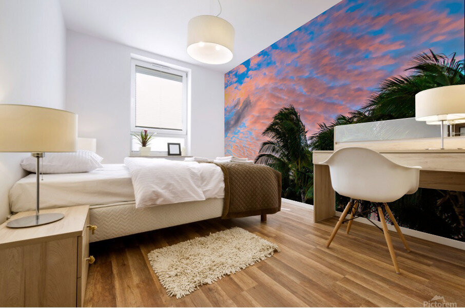 Palm Sunset Mural print