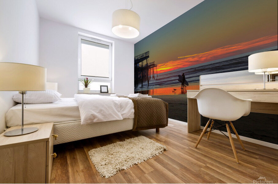 Surfer Sunset Mural print