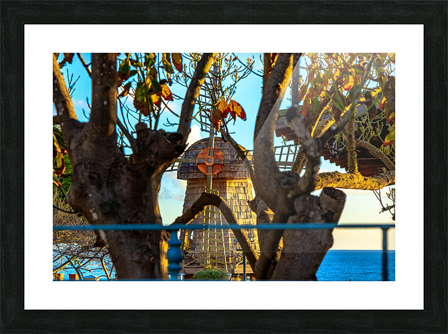 Beach Windmill Picture Frame print