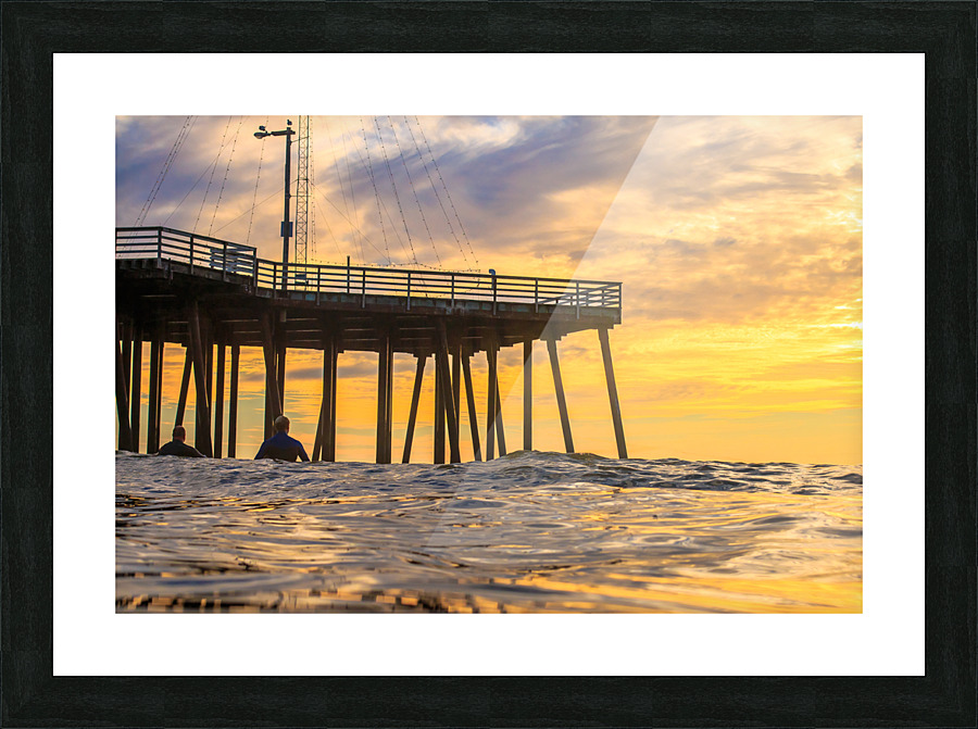 water surfer sunset Picture Frame print