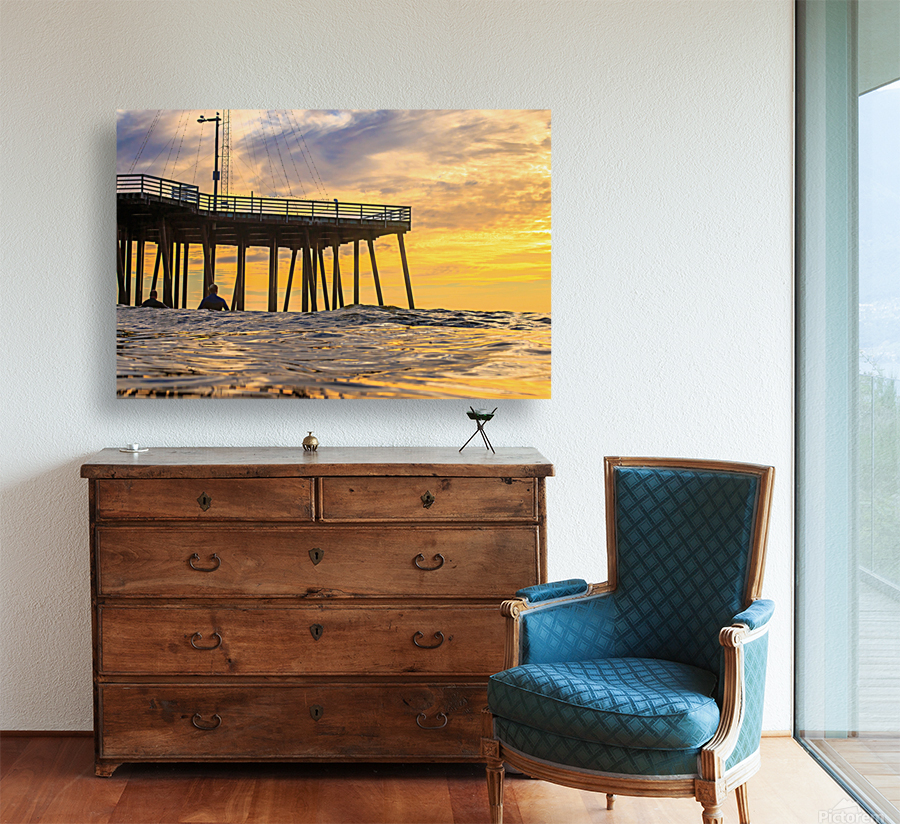 water surfer sunset Reproduction