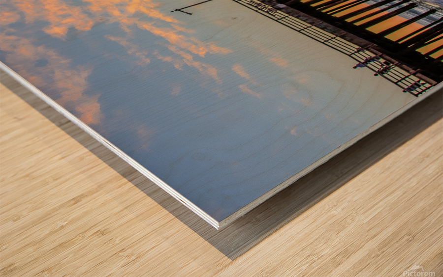 Pastel Pier Wood print