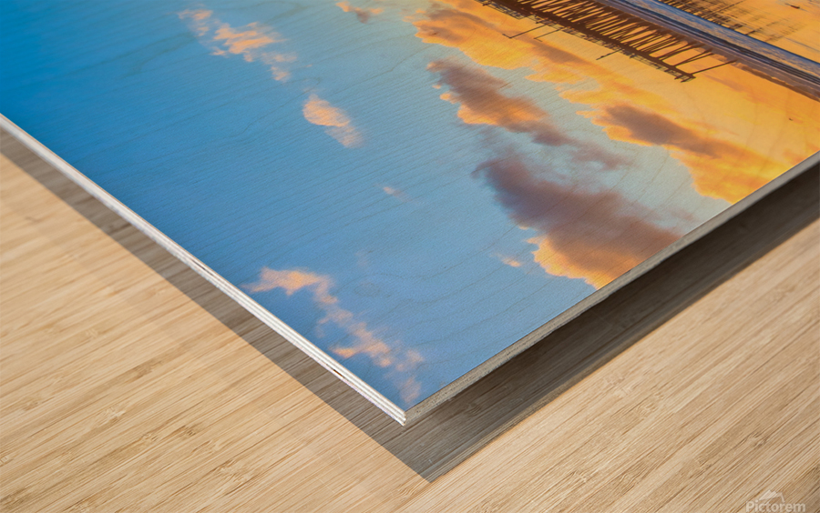 Pismo Sunset Wood print
