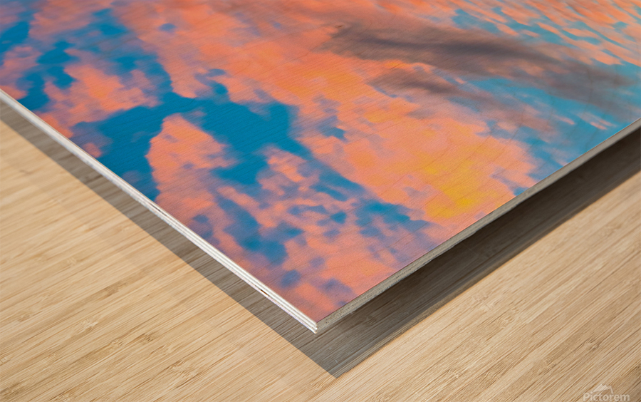 Palm Sunset Wood print