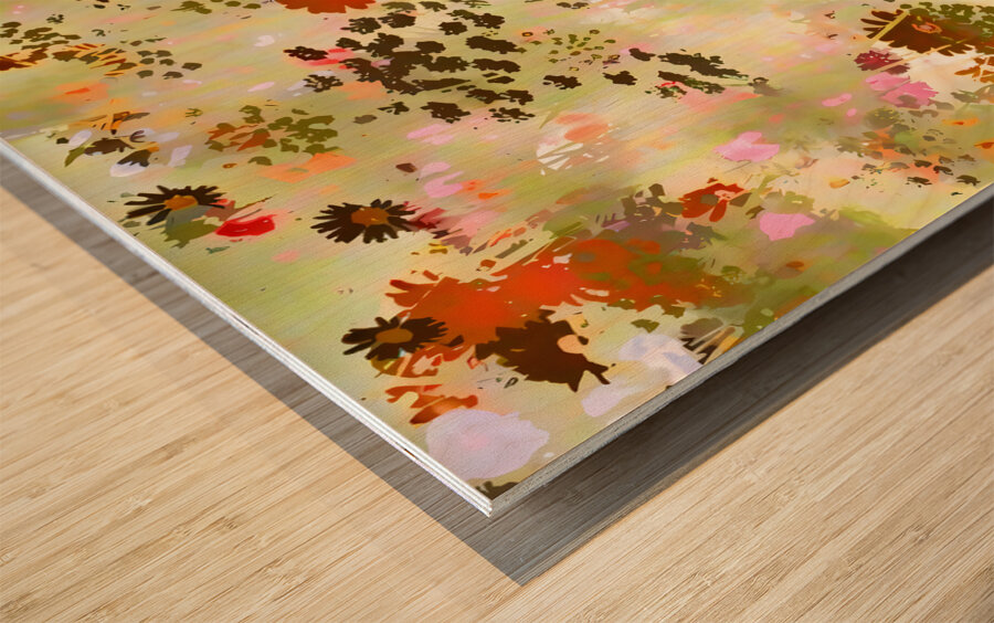 A Sunlit Meadow Wood print