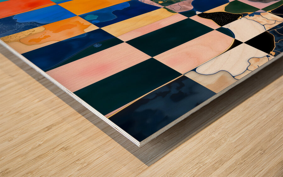 Luxe Checkerboard  Wood print