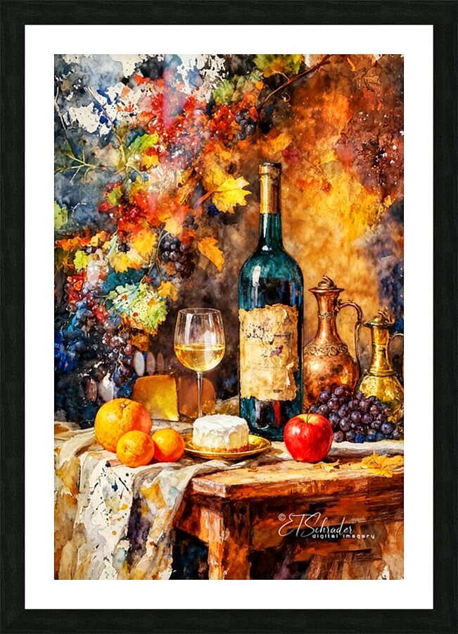 vintage wine Picture Frame print