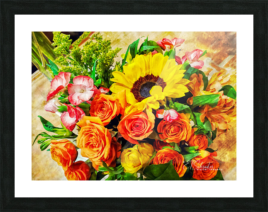 5 flowers Picture Frame print