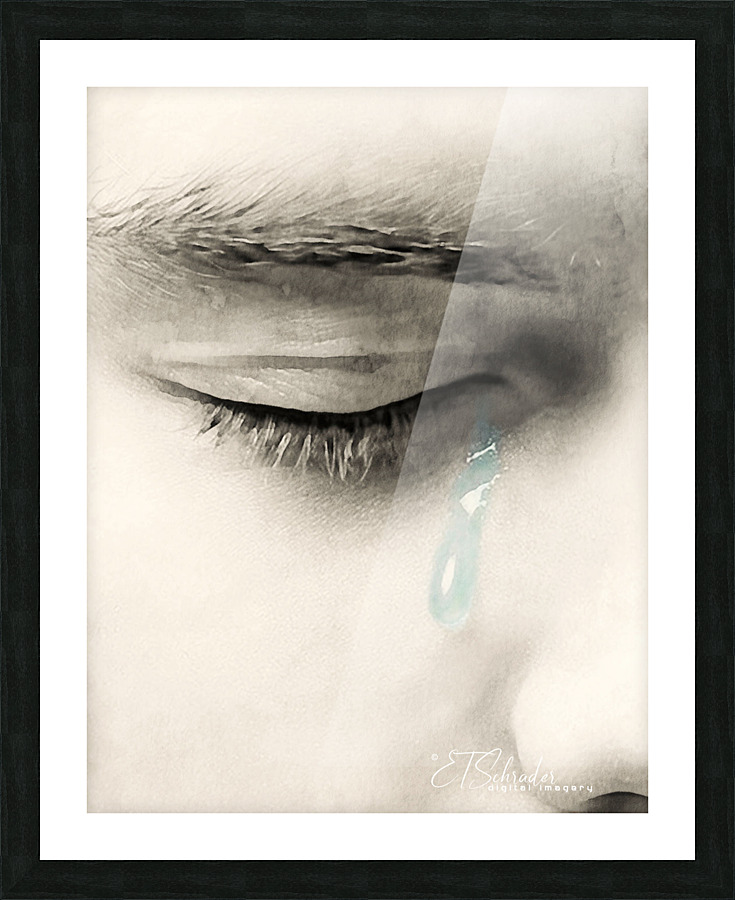 blue tear Picture Frame print