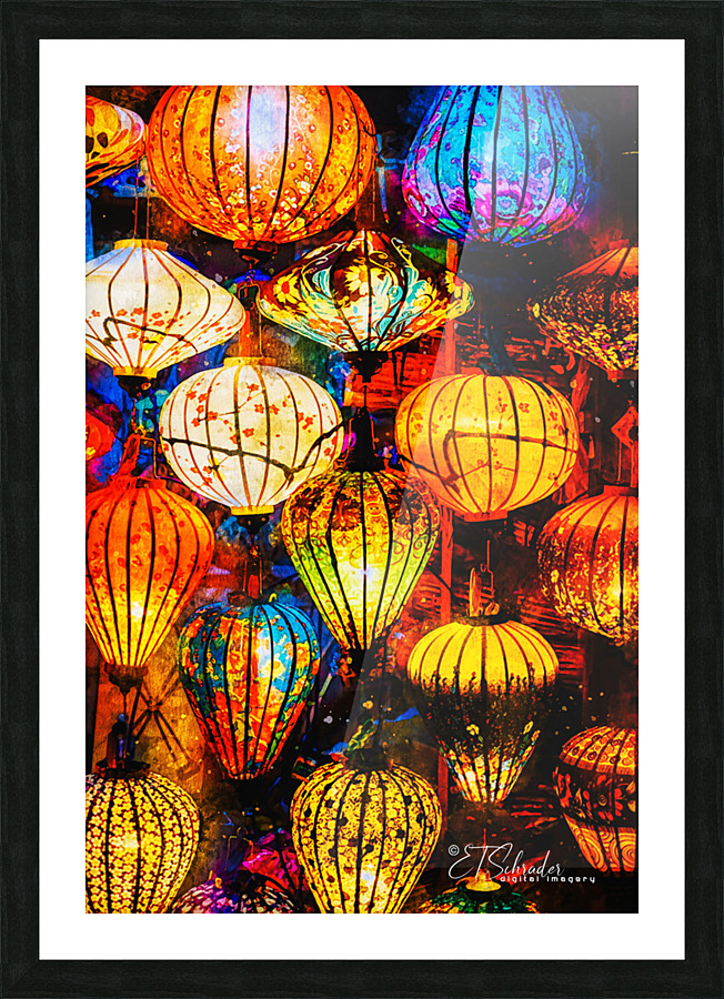 asian lanterns Picture Frame print