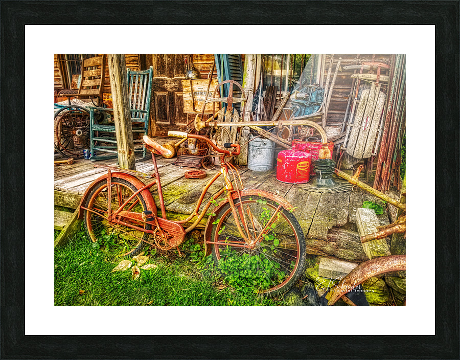 old bike Picture Frame print