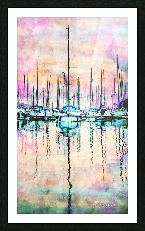 pink sky marina Picture Frame print