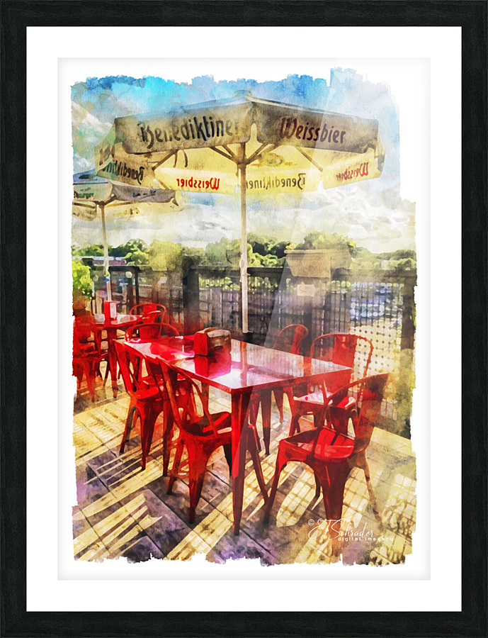 red chairs Picture Frame print