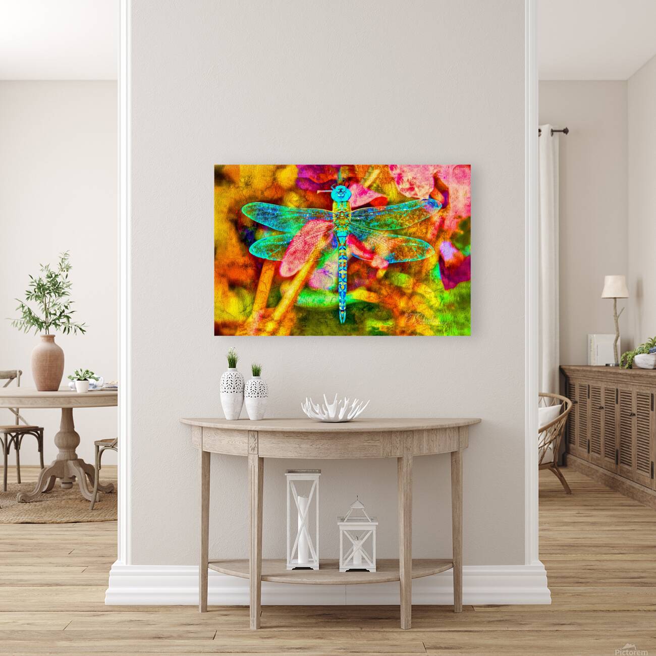 blue dragonfly floating Reproduction