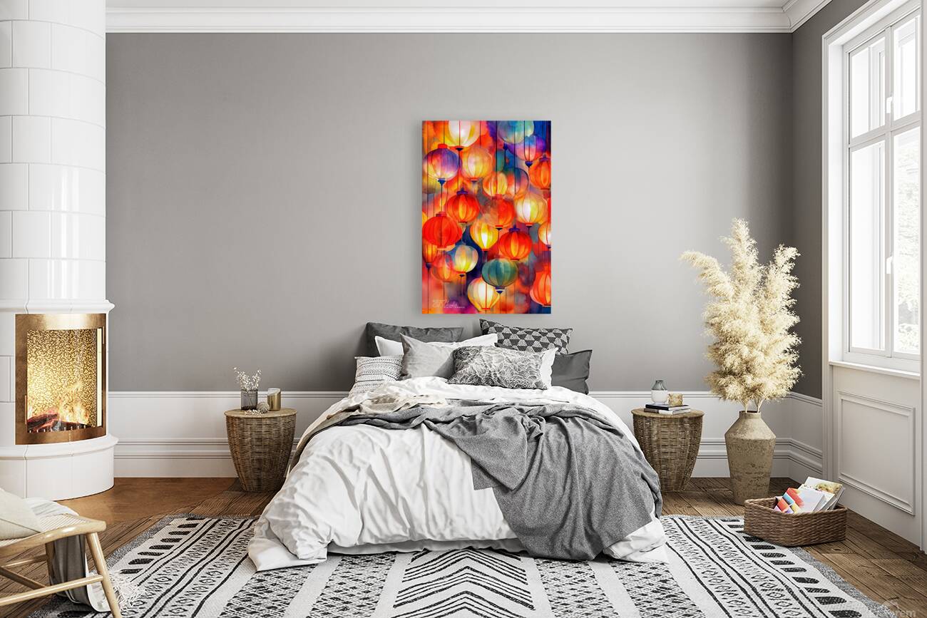 Cascading Asian Lanterns Reproduction