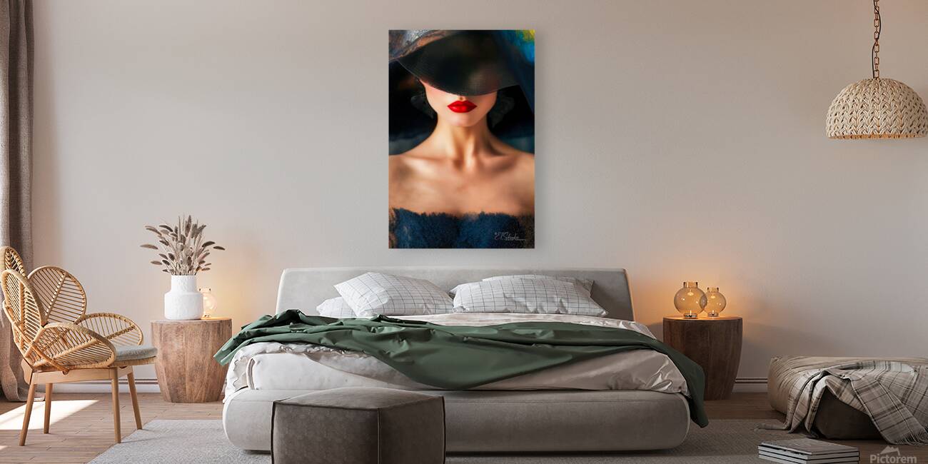 black hat and red lips Reproduction