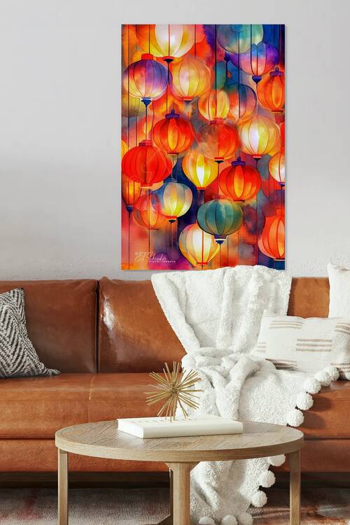 Cascading Asian Lanterns Reproduction