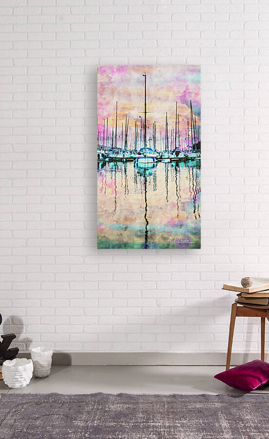 pink sky marina Reproduction