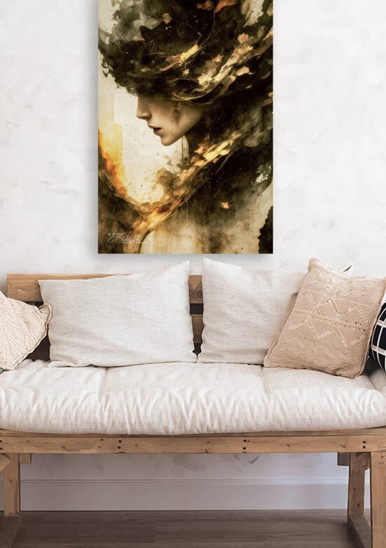 woman in black and gold by ETSchrader