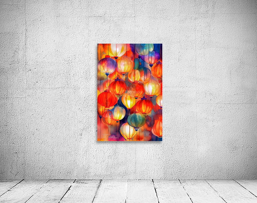 Cascading Asian Lanterns Wall Preview