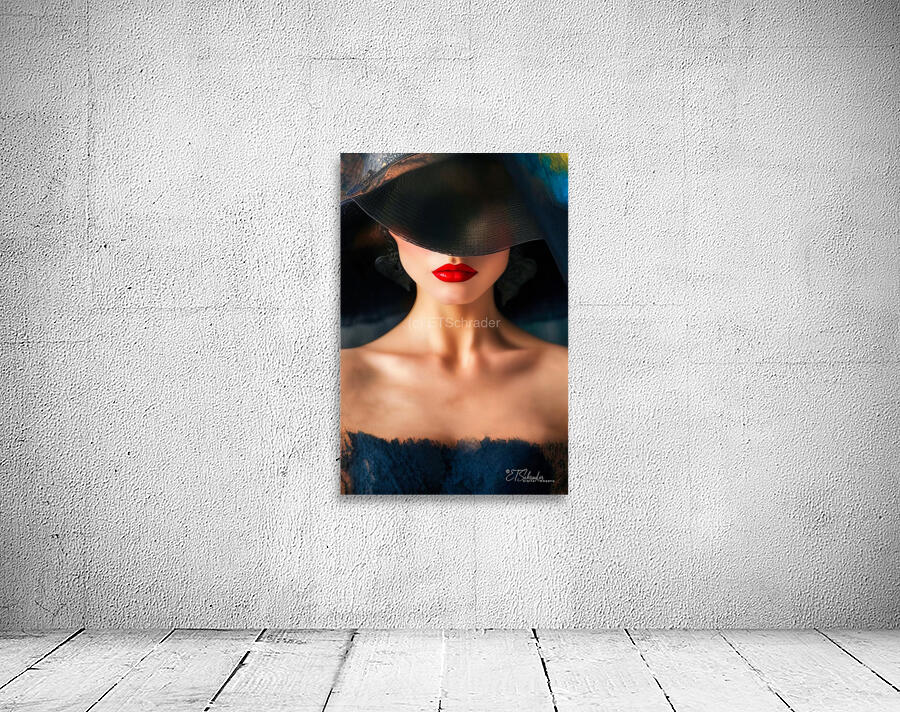 black hat and red lips Wall Preview