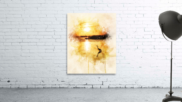 heron sunset Wall Preview