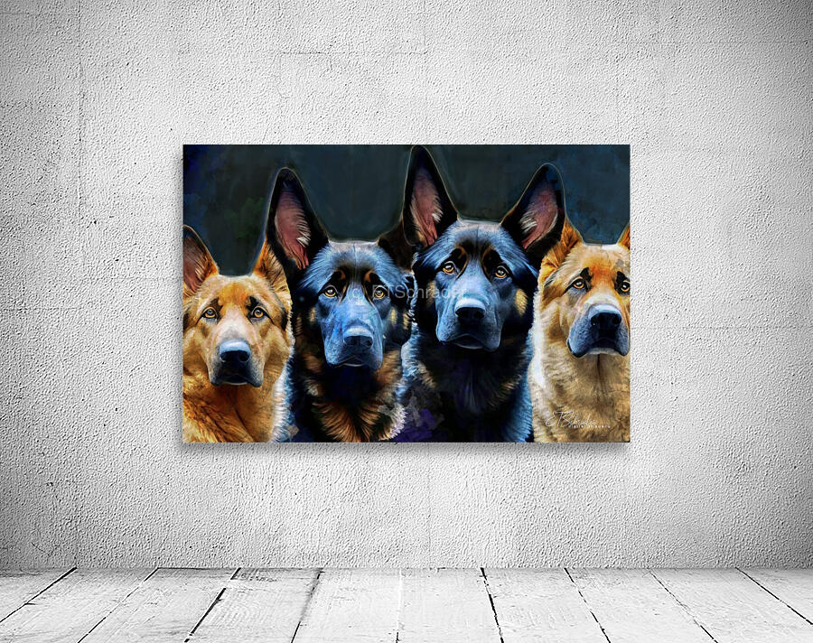 4 german shepherds Wall Preview