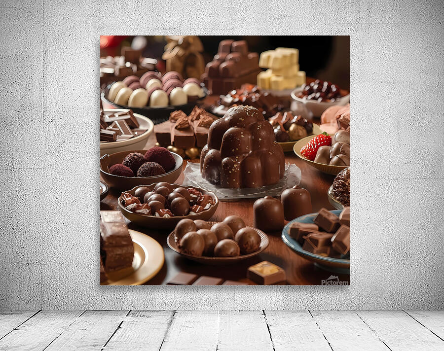 a mouthwatering display of various chocolate deli Wall Preview