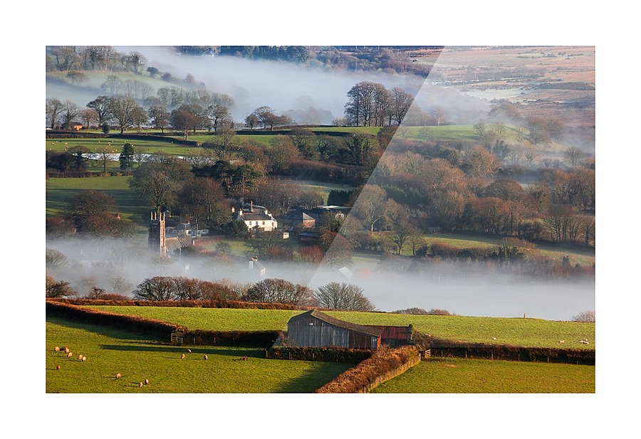 Brentor mist Picture Frame print